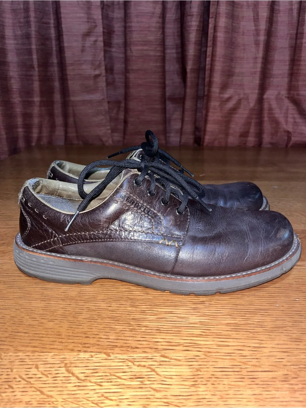 Merrell Shoes Mens Size 10 Espresso Brown Leather Lace Up Casual  Sneakers
